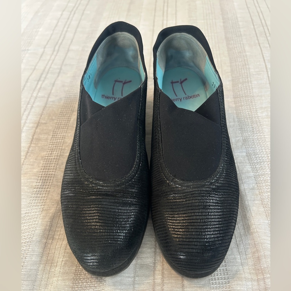Thierry Rabotin Black Shimmer Reptile
 Slip on Comfortable Shoes